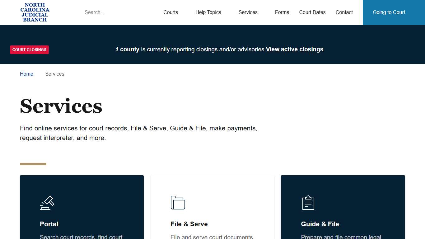 Services | North Carolina Judicial Branch